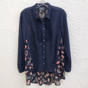 Anthro Maeve Sheer Floral Back Blouse Size 6